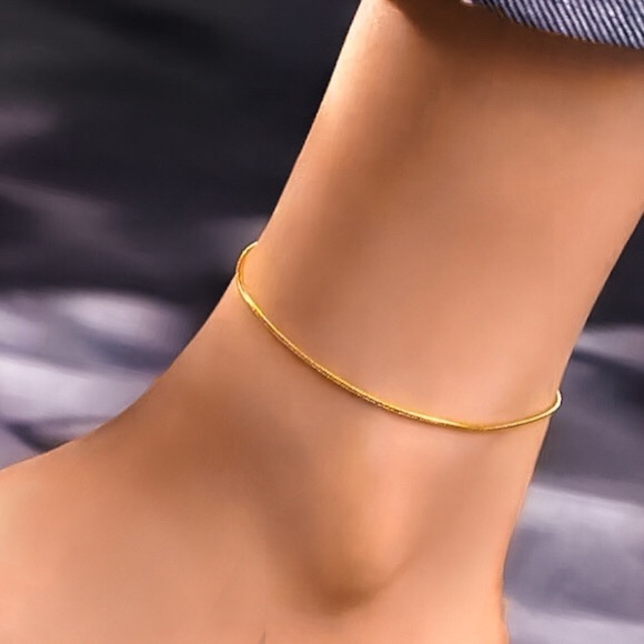🔵𝟲𝟱%𝗢𝗙𝗙 𝗯𝘂𝗻𝗱𝗹𝗲𝘀 𝟯+🔵 NEW Snake Chain Stainless Steel Anklet - Picture 6 of 12